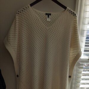 'TALBOTS' NWOT Cream Knit Poncho/Tabard/Cape Size L Oversized